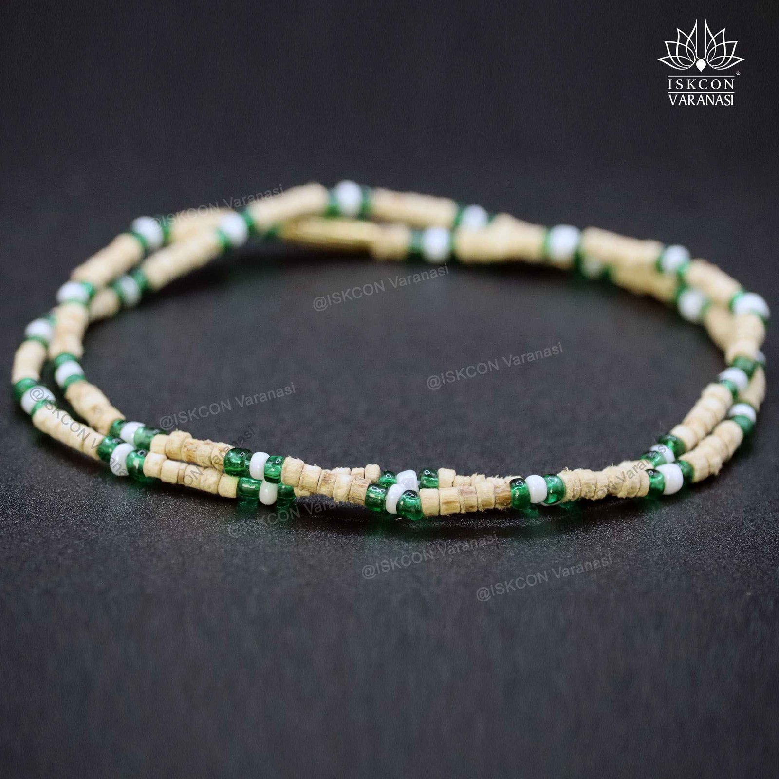 Green & White Beaded Tulsi Kanthi