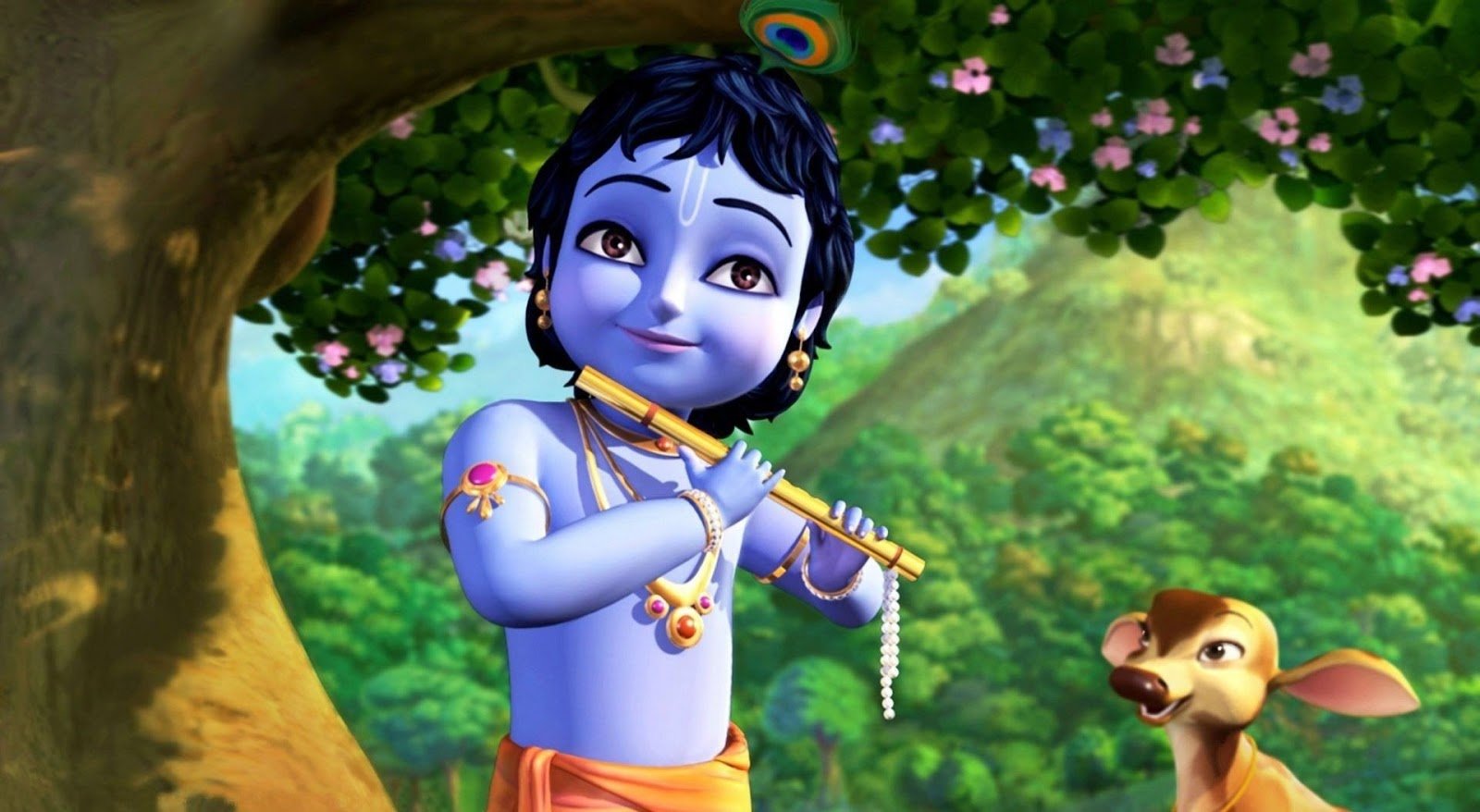 krsna playing flute